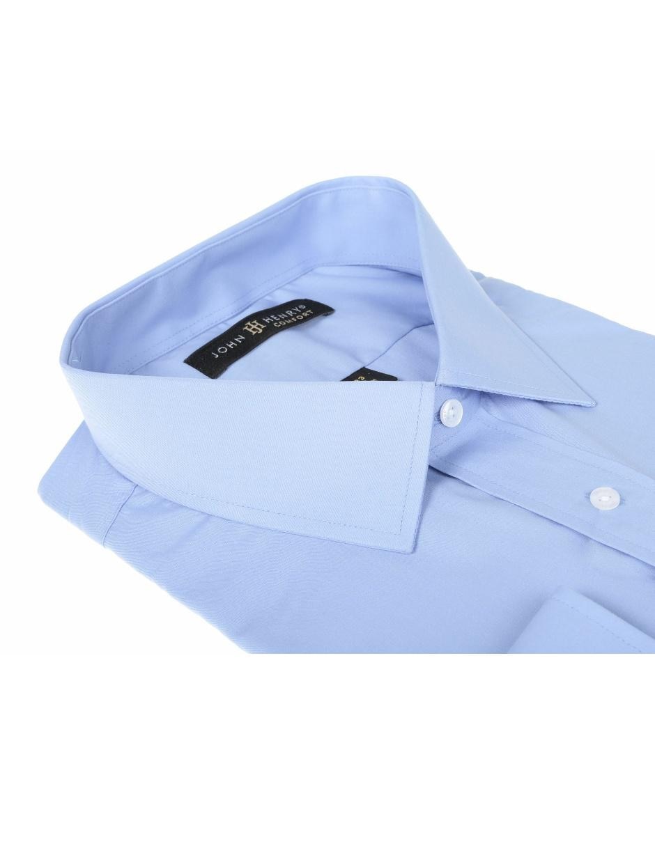 Camisa de vestir John Henry manga larga para hombre