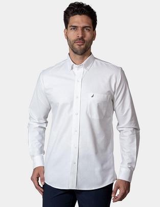 Camisa de vestir de algodón manga larga para hombre