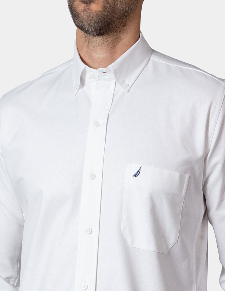 Camisa de vestir Nautica de algodón manga larga para hombre