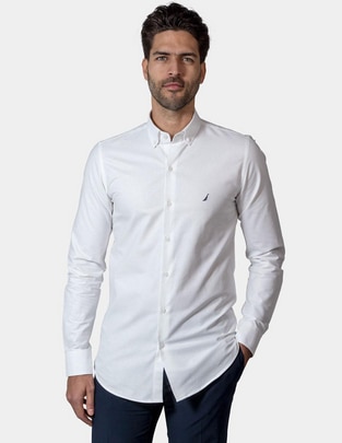 Camisa de vestir de algodón manga larga para hombre Camisa de vestir de algodón manga larga para hombre
