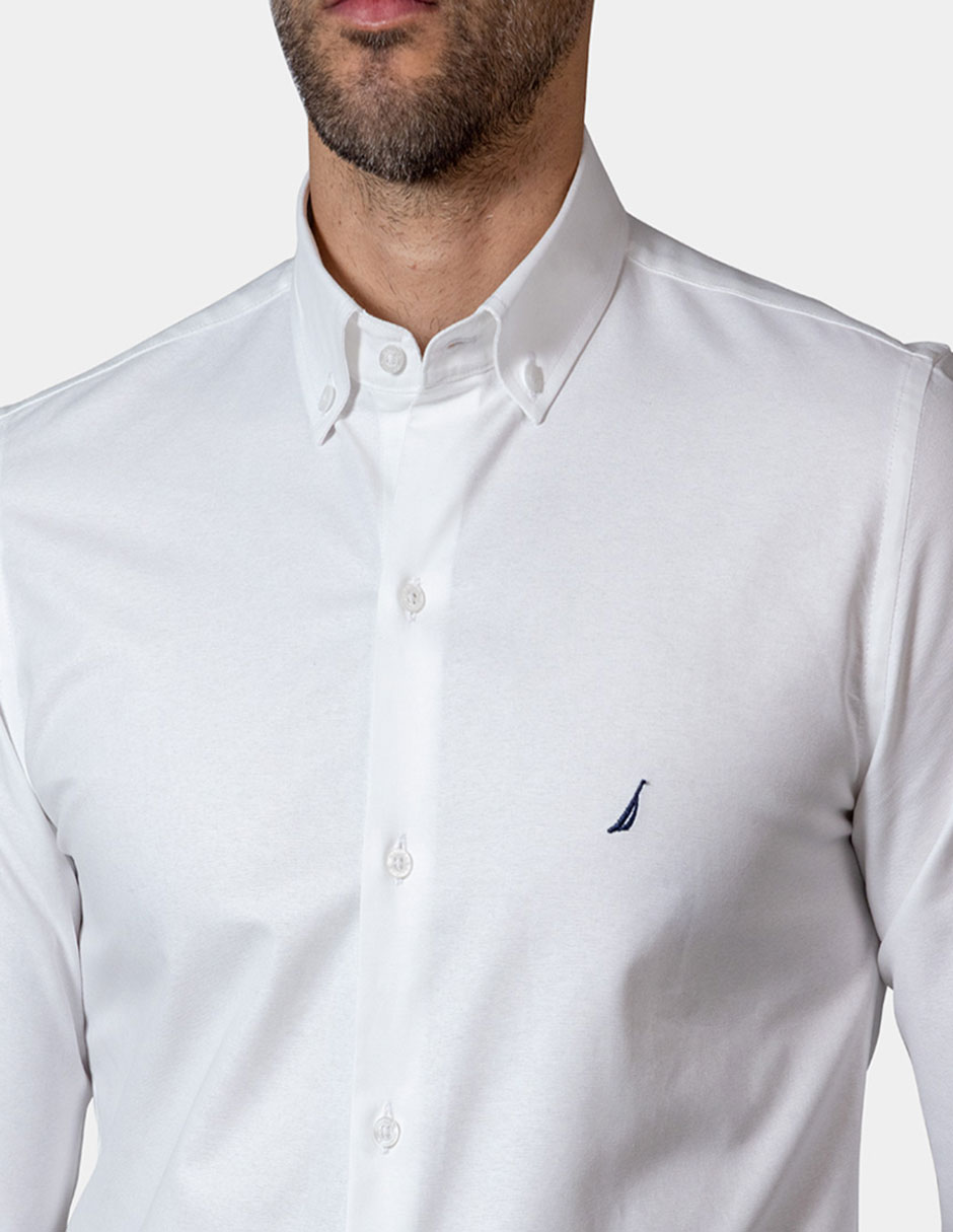 Camisa de vestir Nautica de algodón manga larga para hombre
