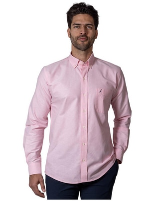 Camisa de vestir de algodón manga larga para hombre