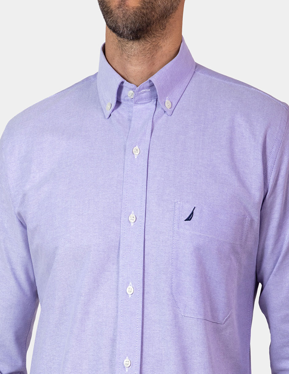 Camisa de vestir Nautica de algodón manga larga para hombre