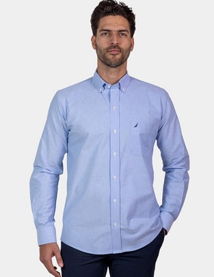 Camisa de vestir de algodón manga larga para hombre