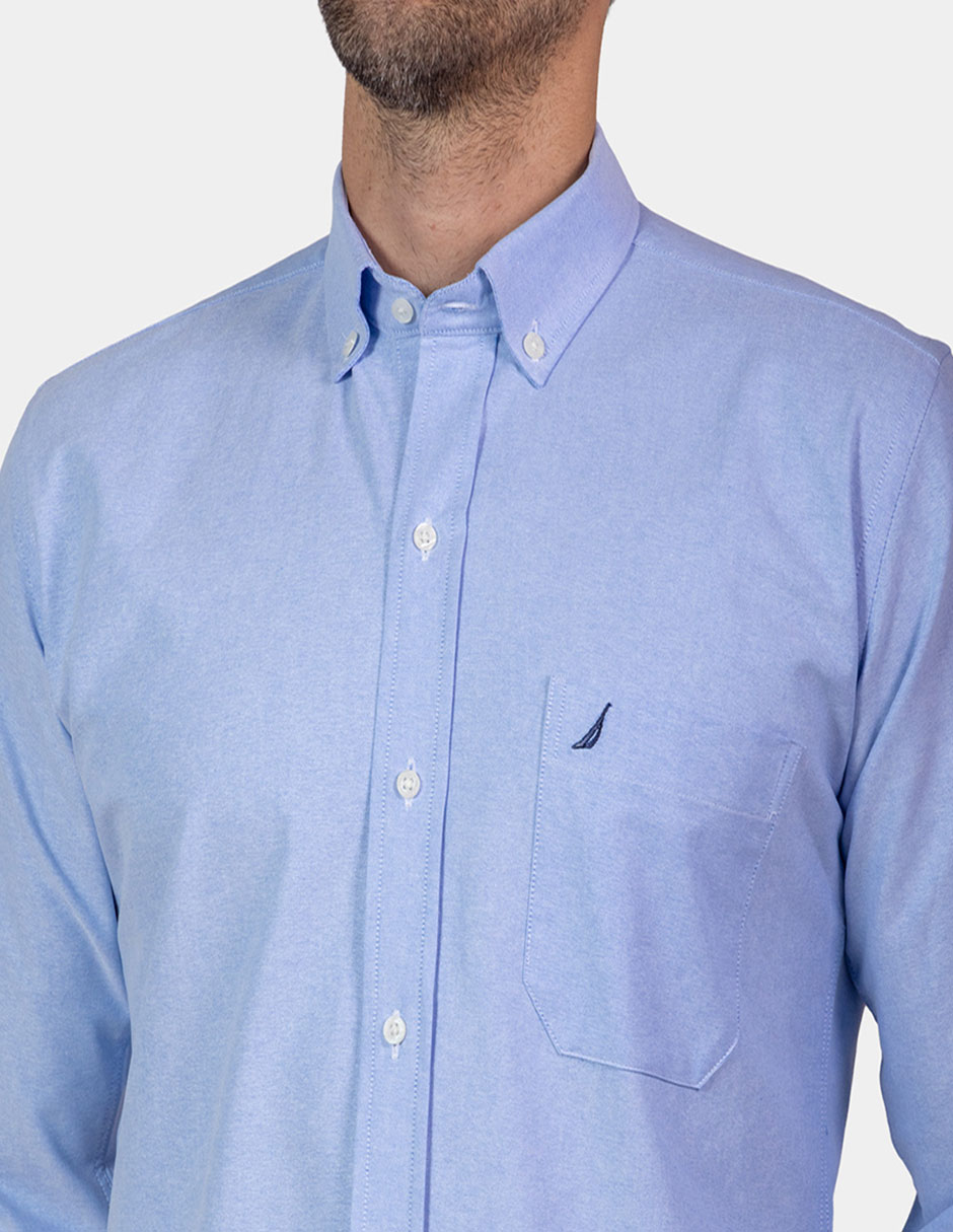 Camisa de vestir Nautica de algodón manga larga para hombre