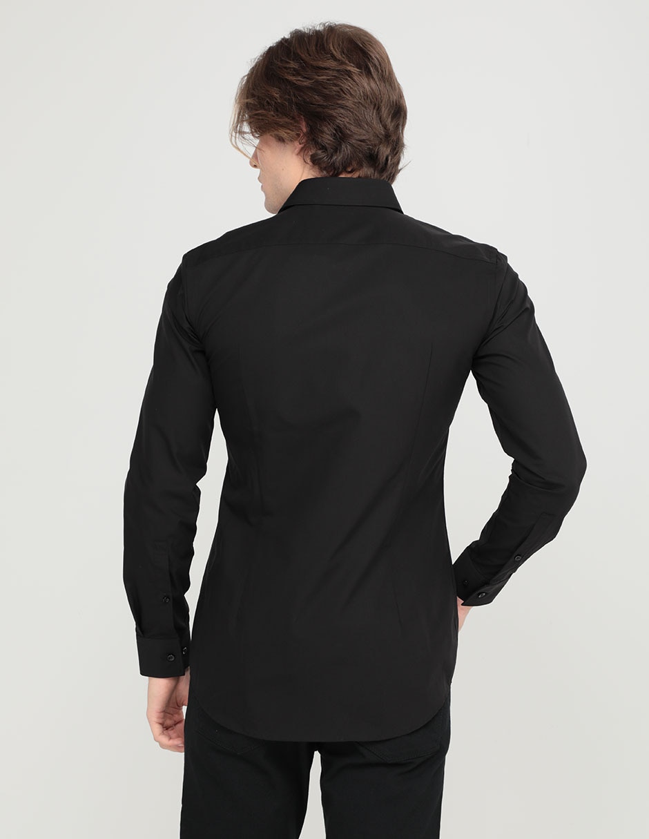 Camisa semiformal manga larga para hombre 4