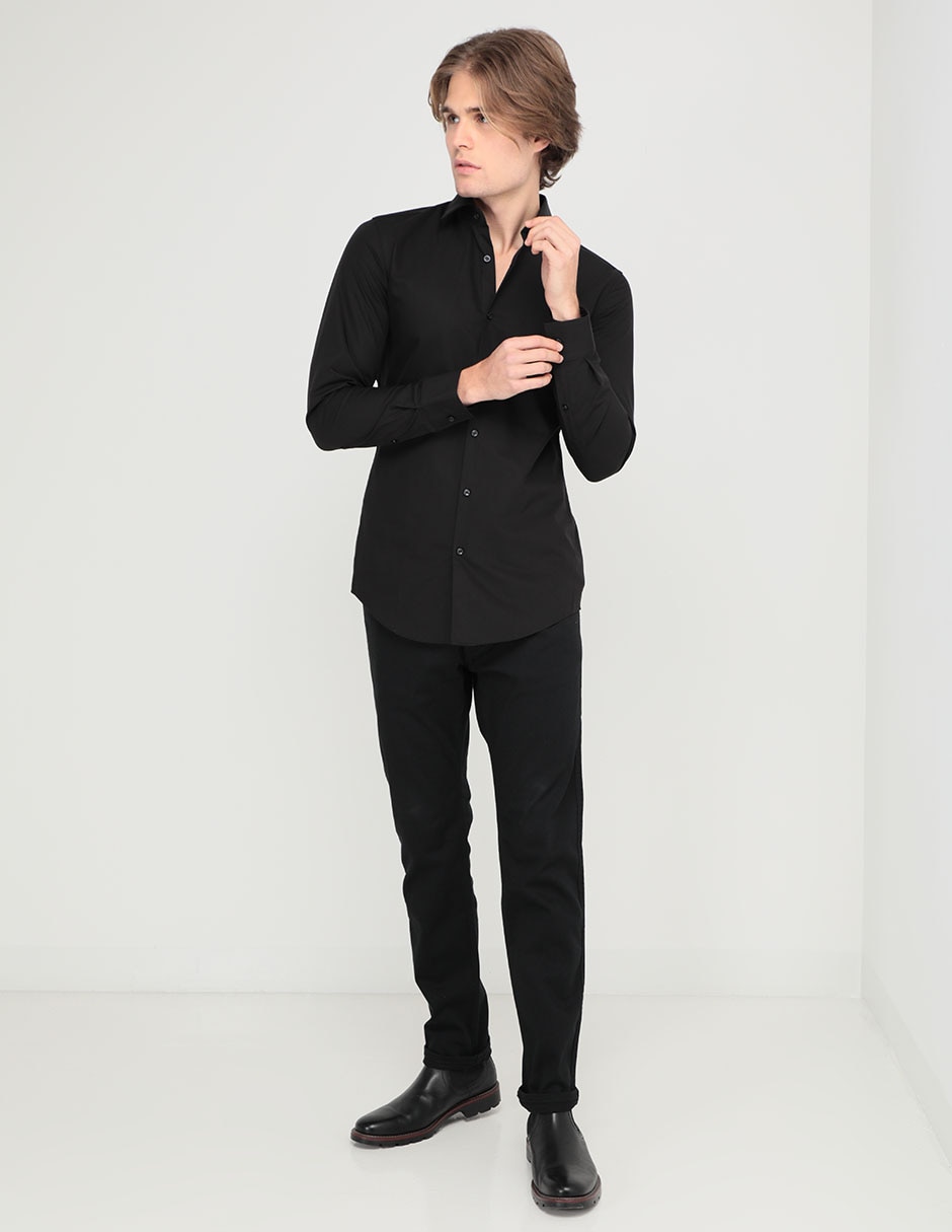 Camisa semiformal manga larga para hombre 3
