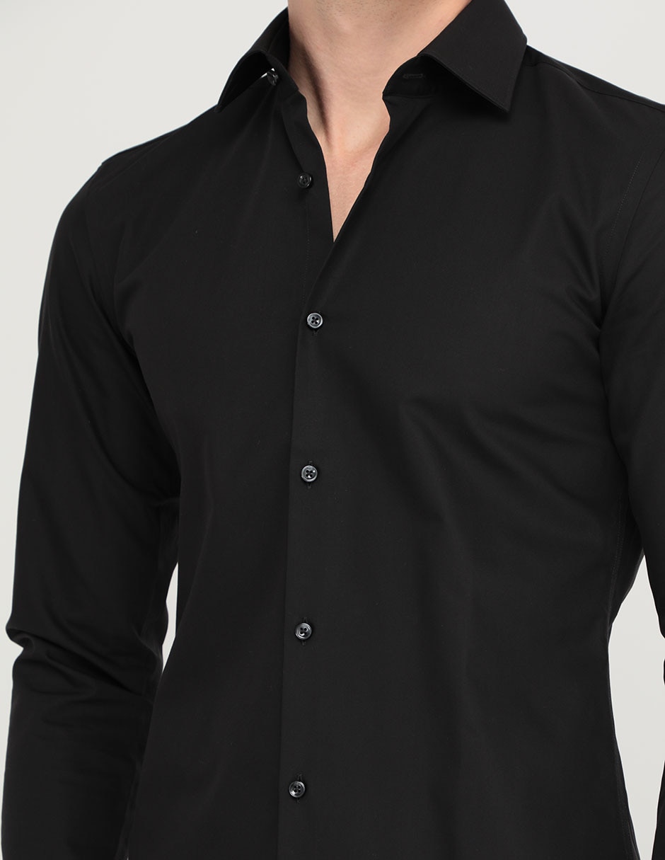 Camisa semiformal manga larga para hombre 2
