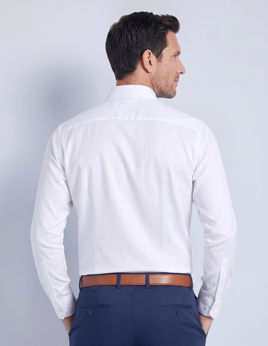 Camisa de vestir jbe de algodón manga larga para hombre