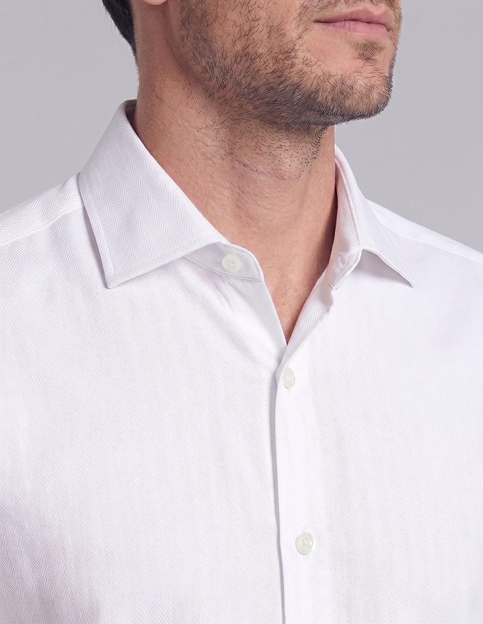 Camisa de vestir jbe de algodón manga larga para hombre