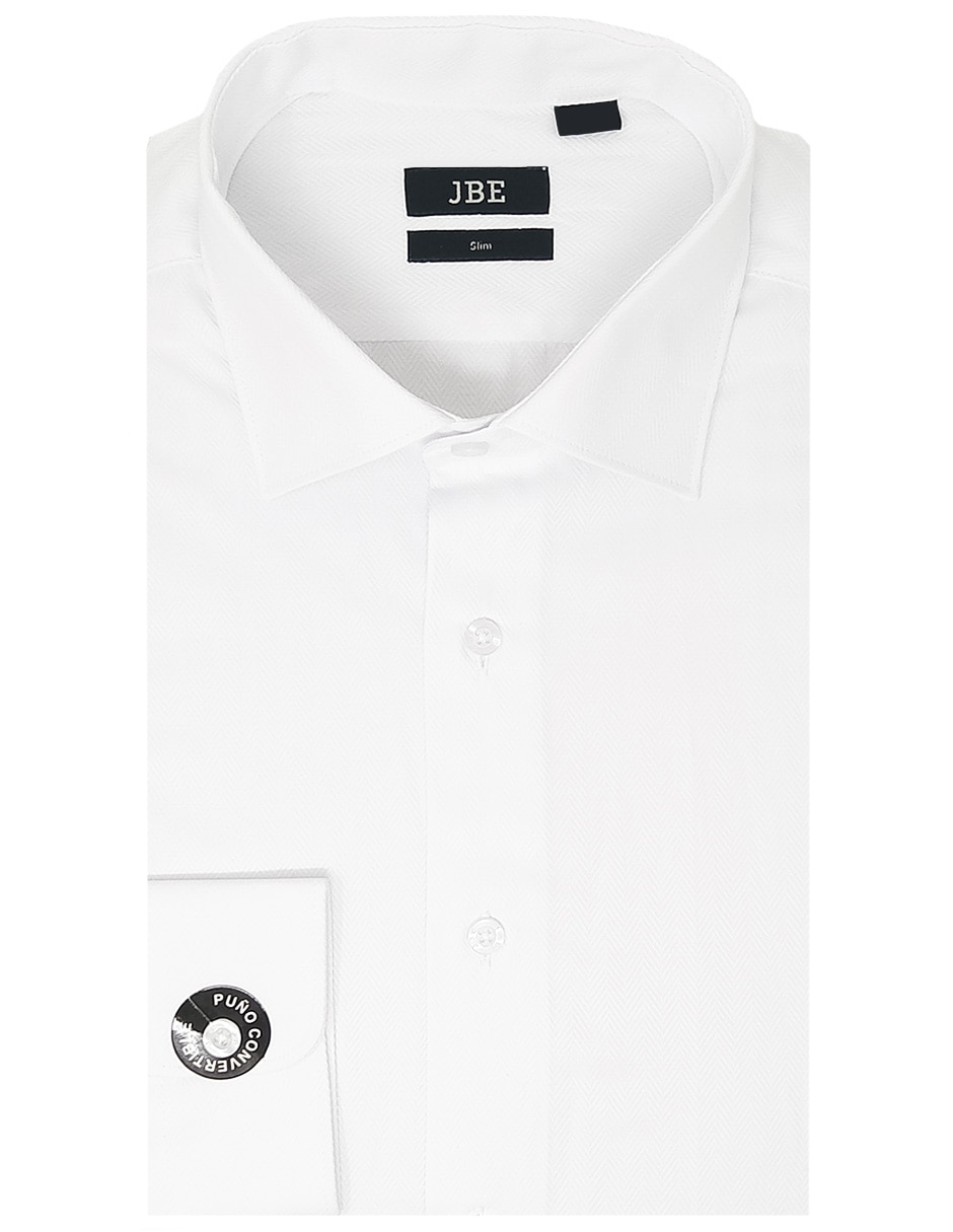 Camisa de vestir jbe de algodón manga larga para hombre