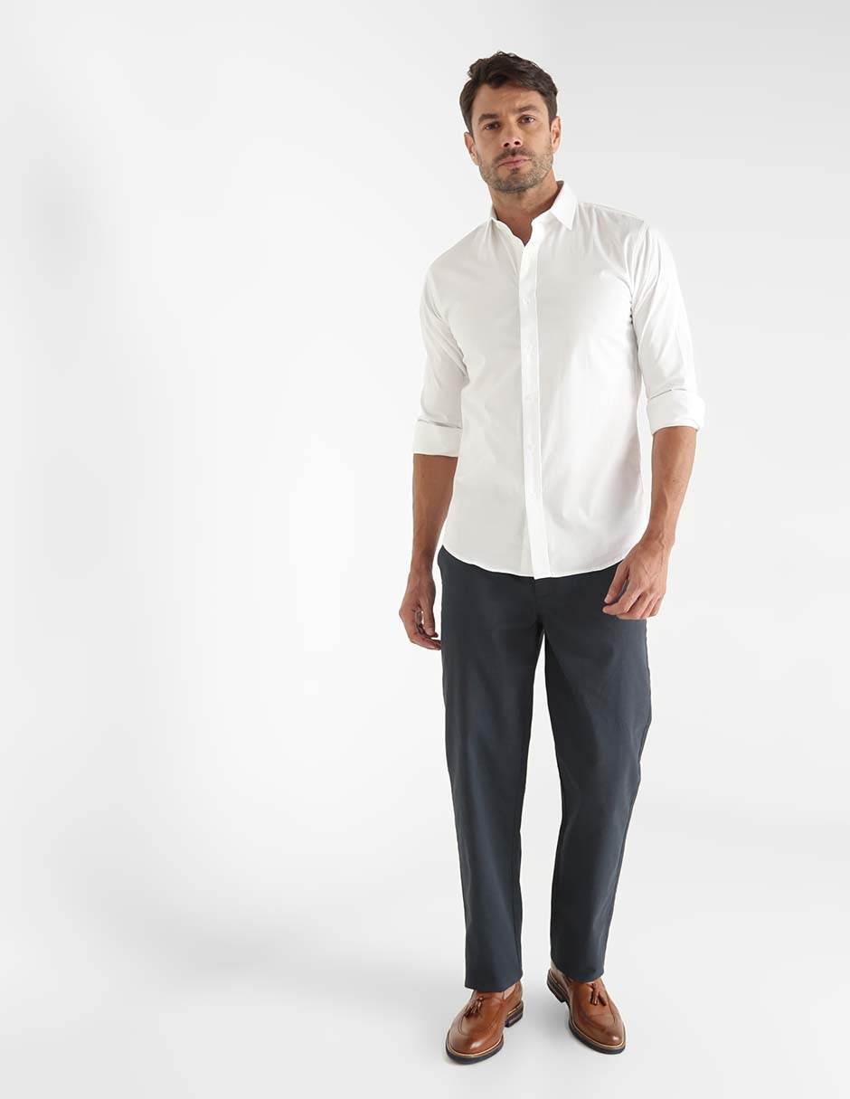 Camisa de vestir JBE de algodón manga larga para hombre