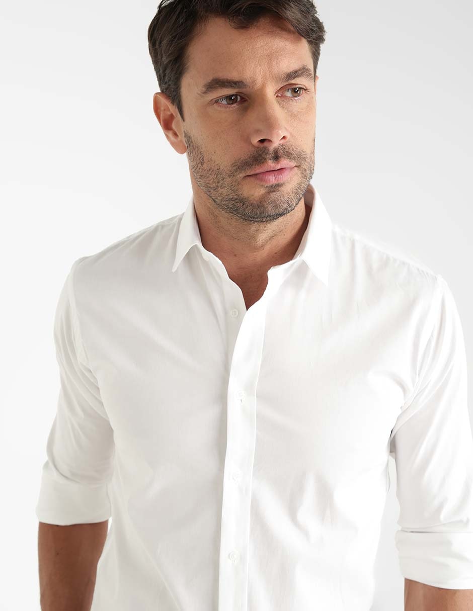 Camisa de vestir JBE de algodón manga larga para hombre