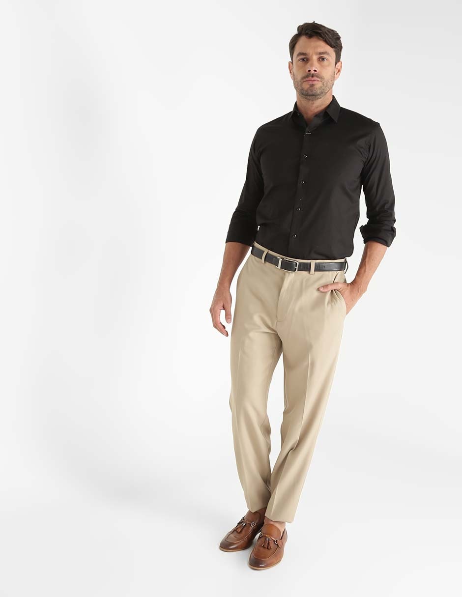 Camisa de vestir JBE de algodón manga larga para hombre
