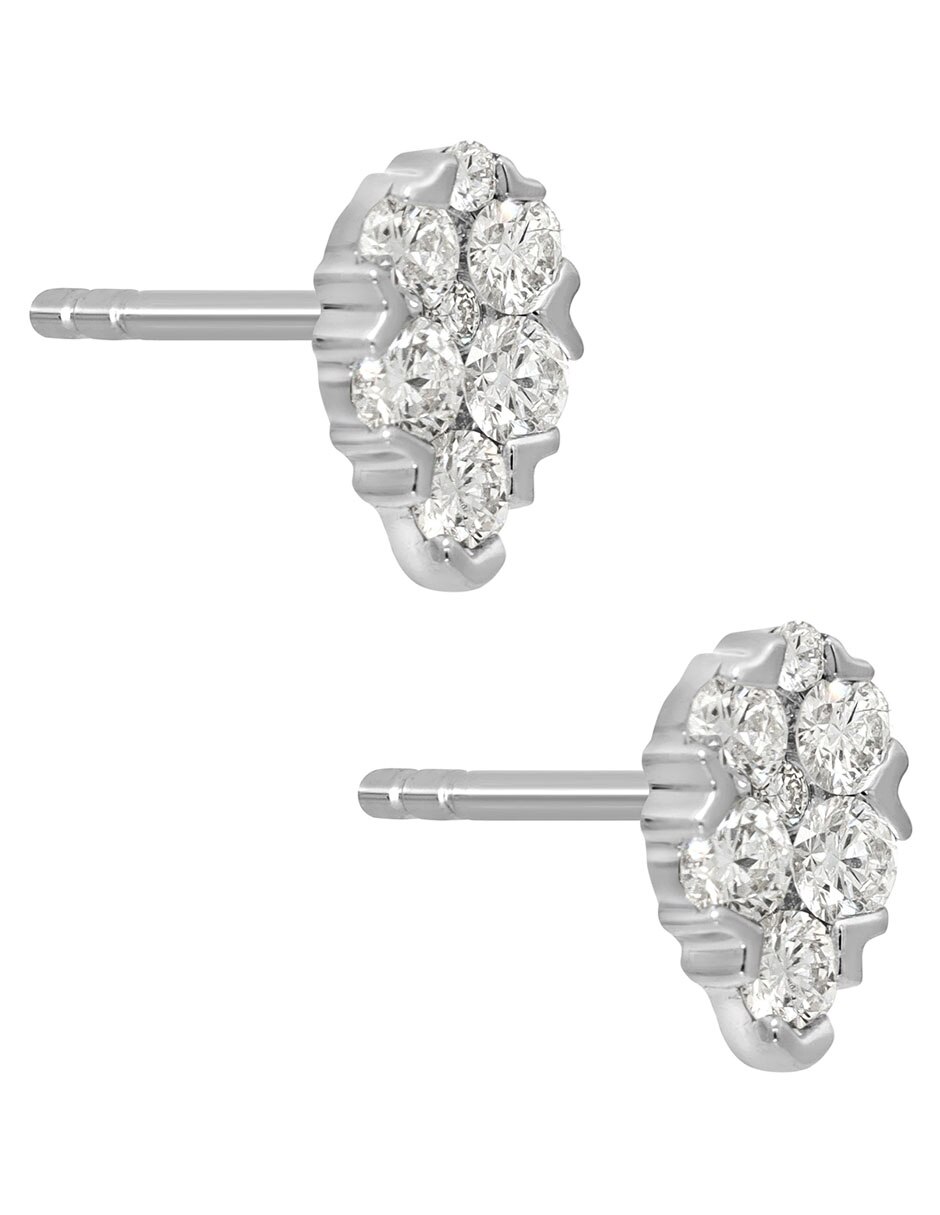 Broqueles de oro blanco 18 K con acabado pavé diamante 2