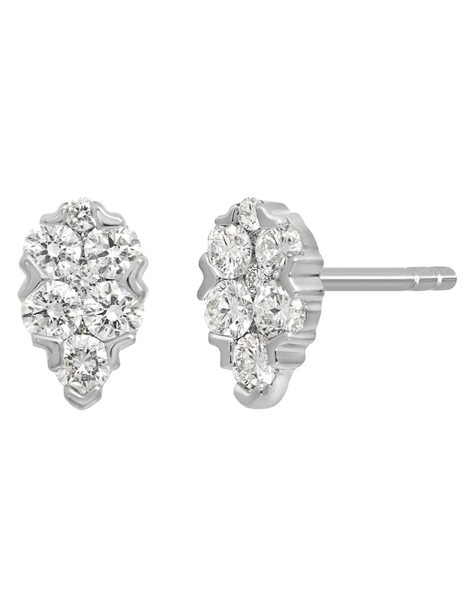 Broqueles de oro blanco 18 K con acabado pavé diamante