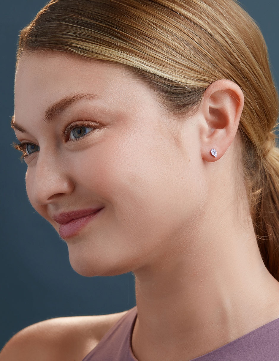 Broqueles de oro blanco 18 K con acabado pavé diamante 4