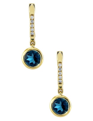 Aretes redondos de oro 18 K con acabado brillante ónix 1
