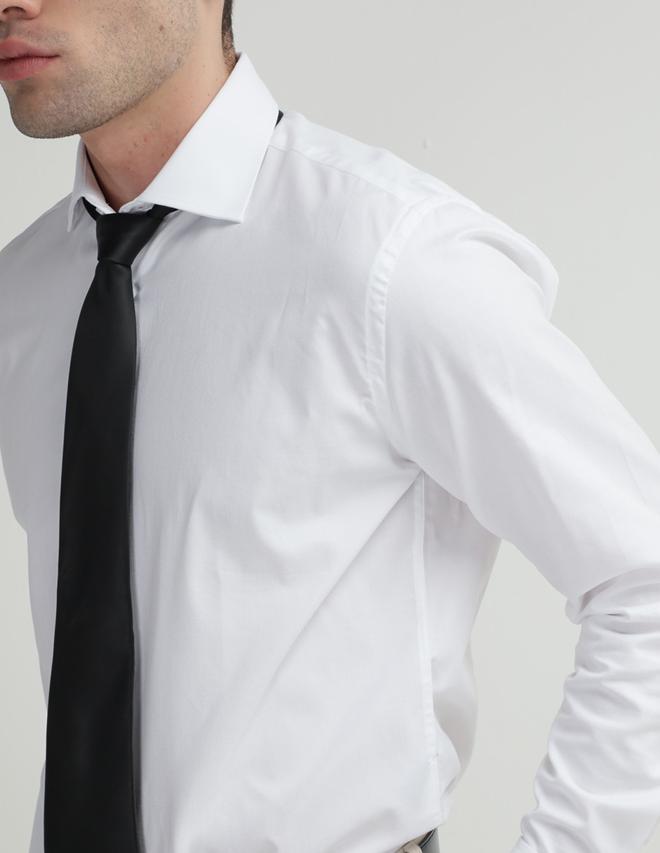 Camisa de vestir Puroego de algodón manga larga para hombre