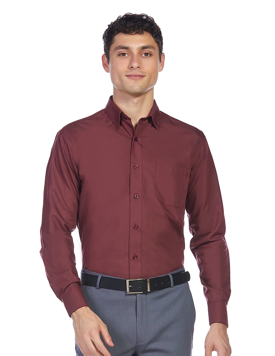 Sobrecamisa de vestir de manga larga para hombre