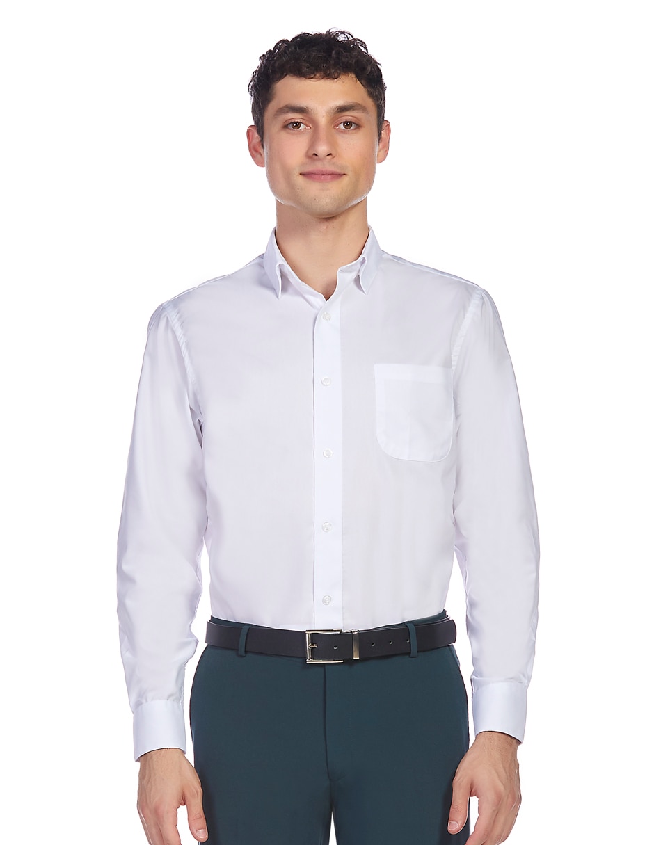 Camisa formal de algodón manga larga para hombre