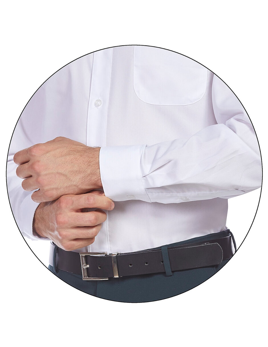 Camisa formal de algodón manga larga para hombre