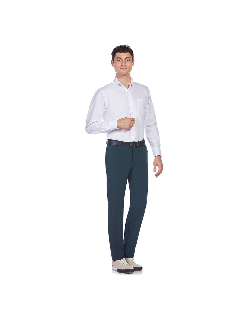 Camisa formal de algodón manga larga para hombre