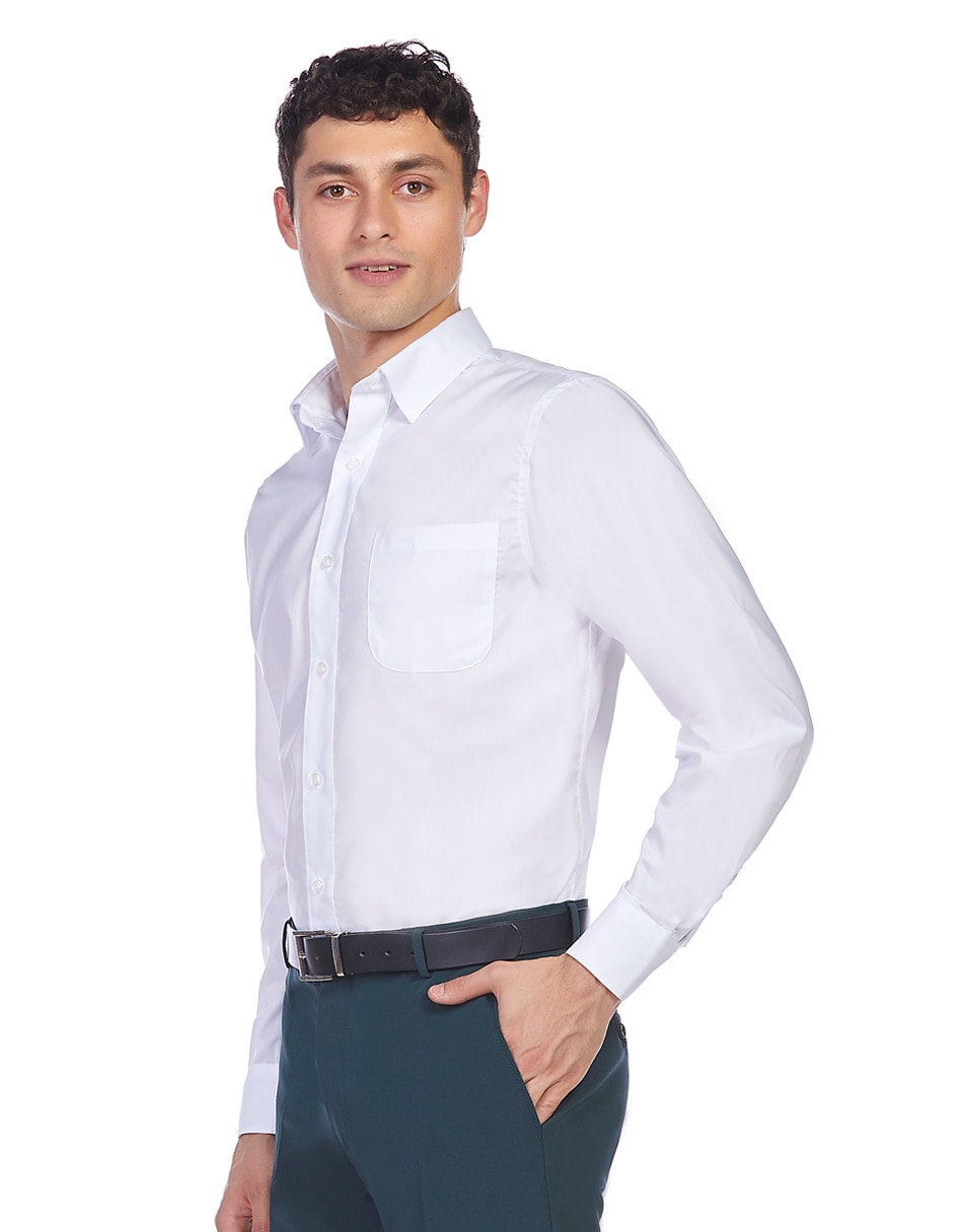Camisa formal de algodón manga larga para hombre 6