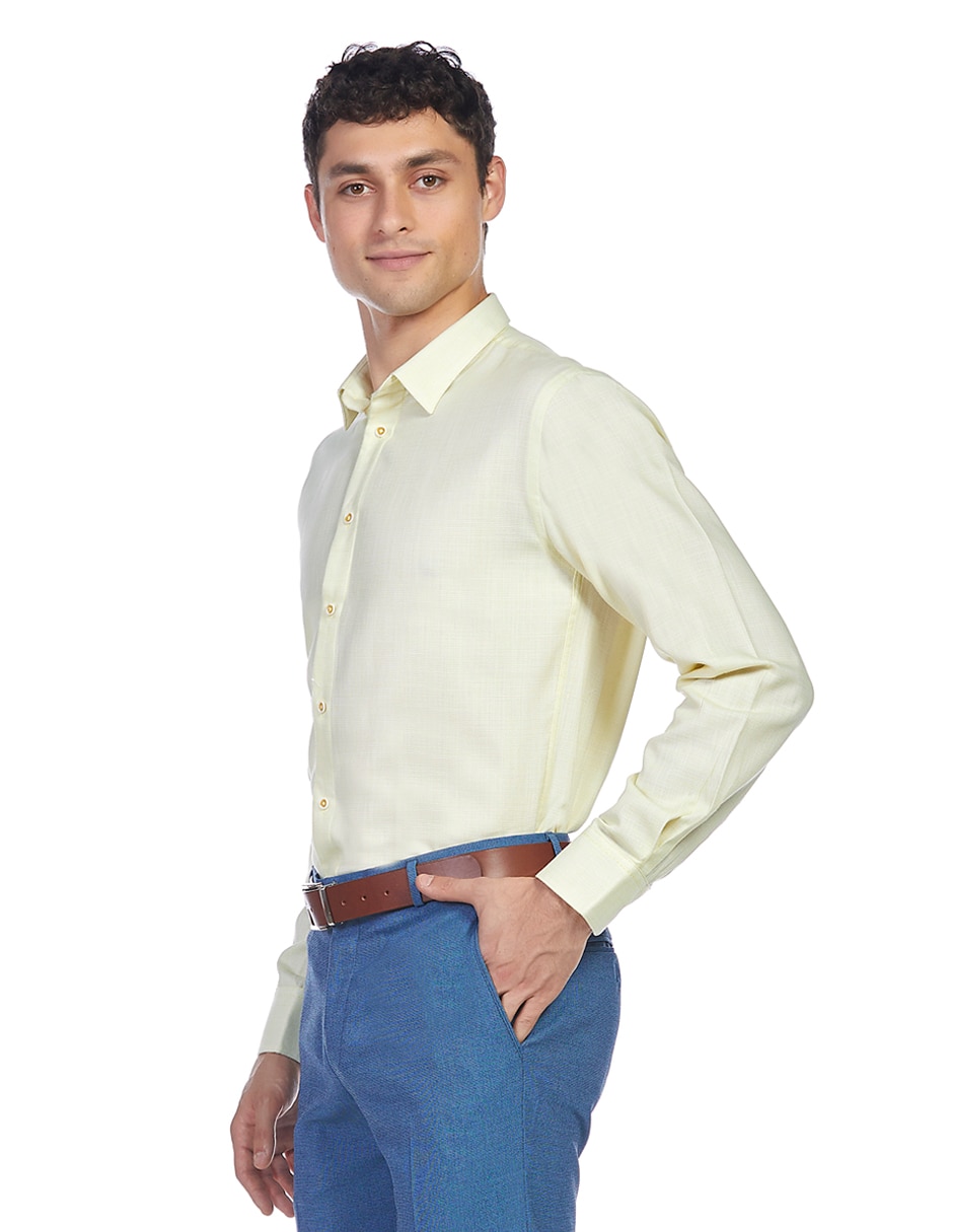 Camisa formal de algodón manga larga para hombre 4