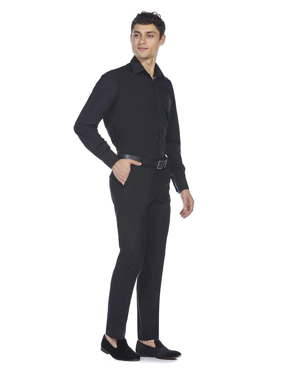 Camisa formal de algodón manga larga para hombre 4