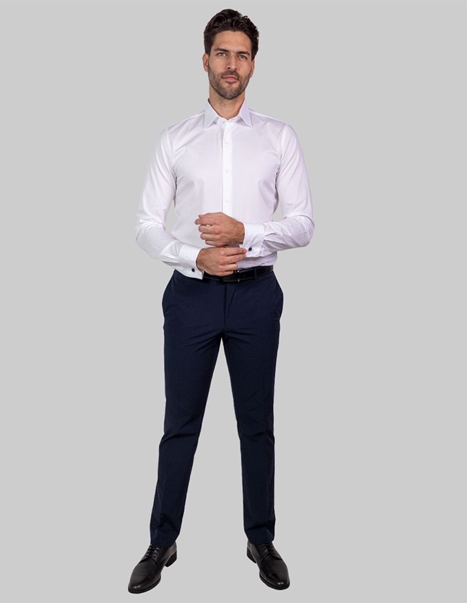 Camisa de vestir de algodón manga larga para hombre 2