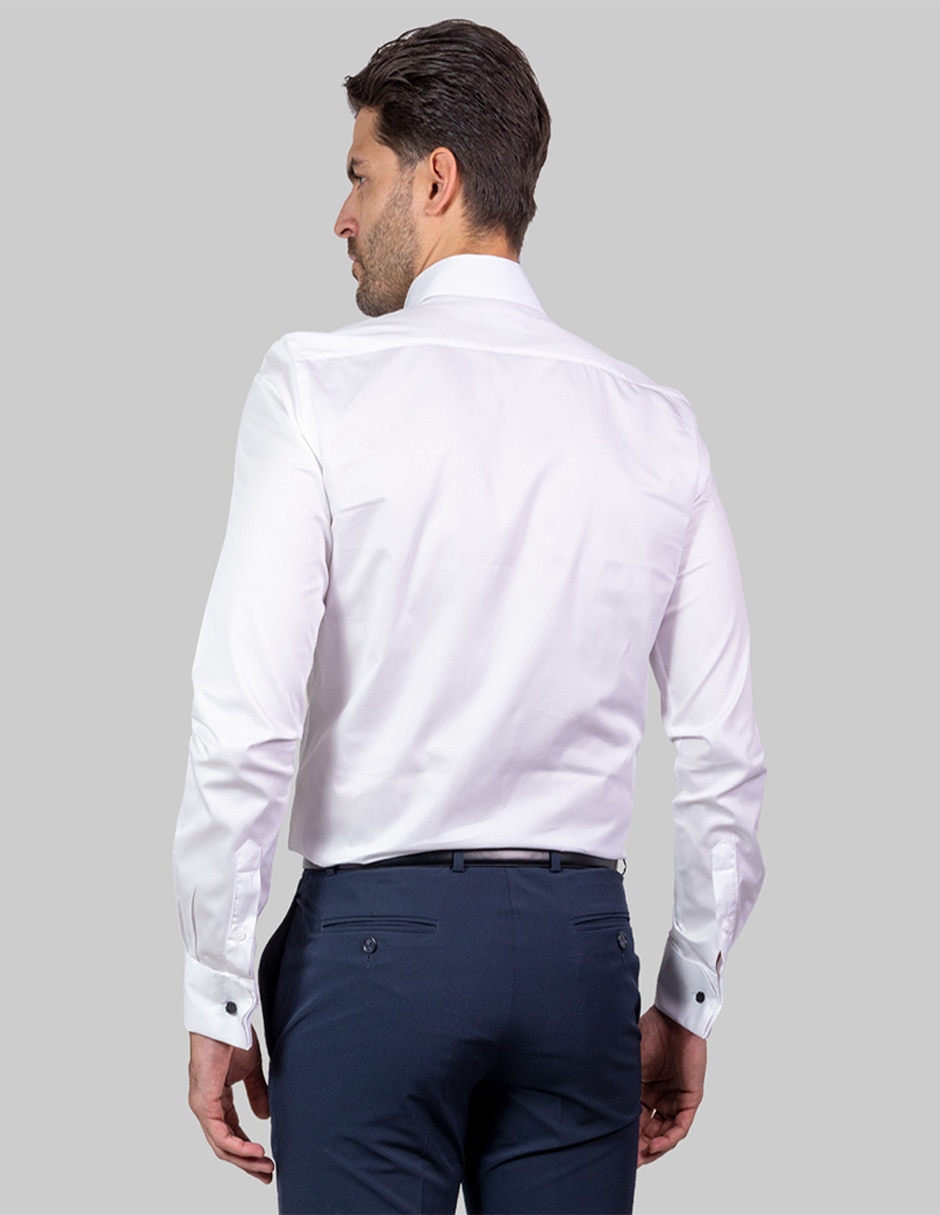 Camisa de vestir de algodón manga larga para hombre 4
