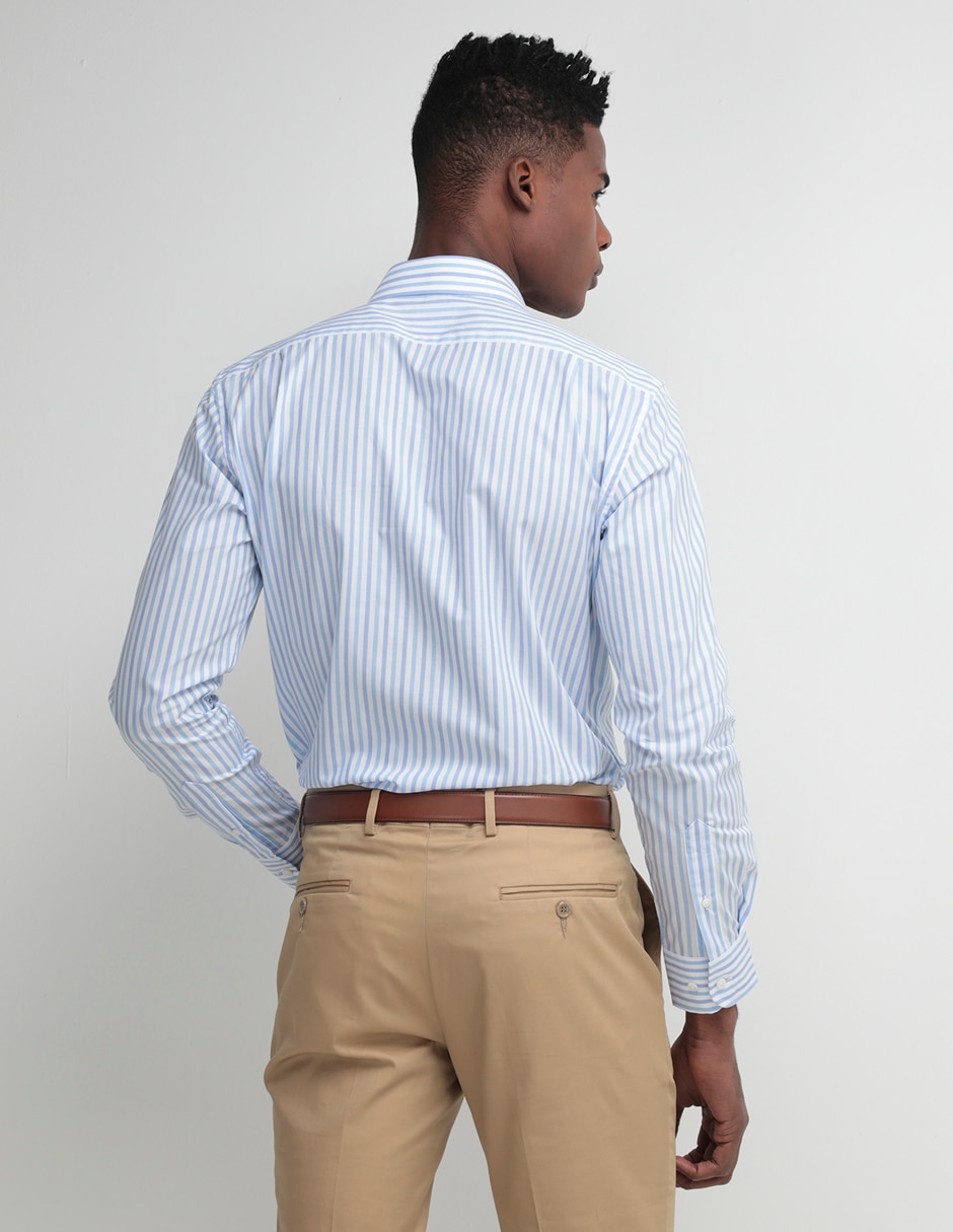 Camisa de vestir de algodón manga larga para hombre