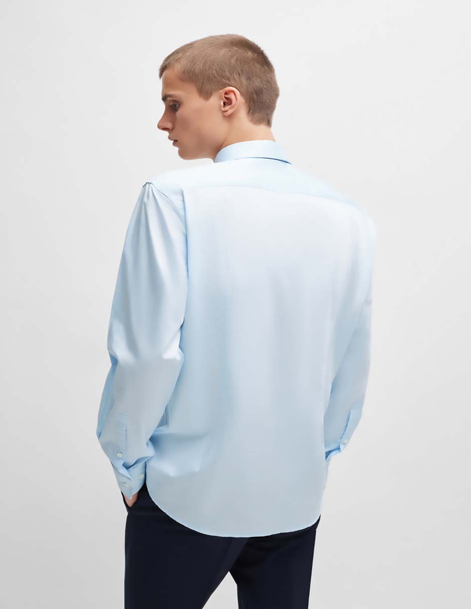 Sobrecamisa business casual de algodón manga larga para hombre 5