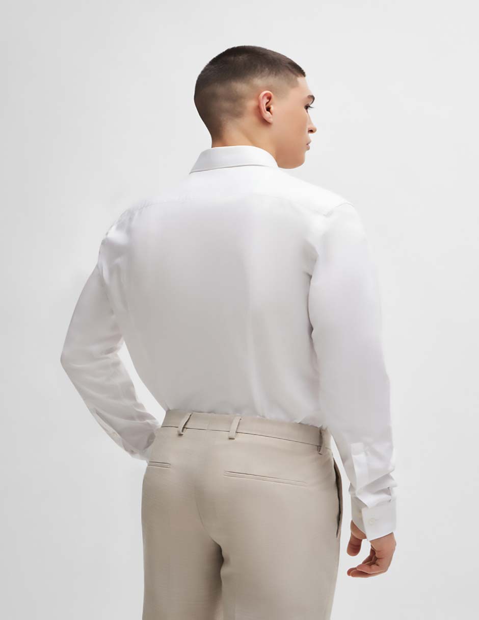 Sobrecamisa business casual de algodón manga larga para hombre 5