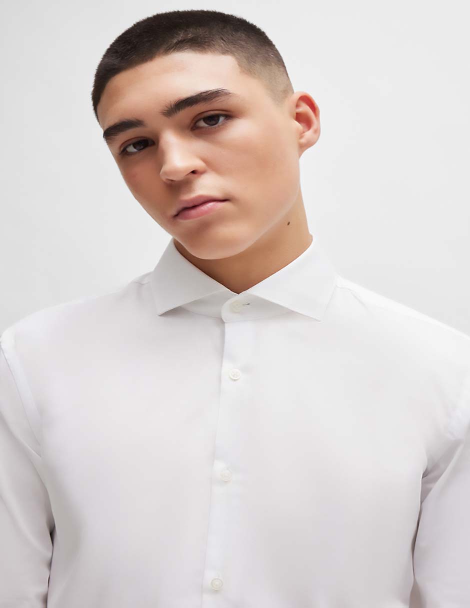 Sobrecamisa business casual de algodón manga larga para hombre 3