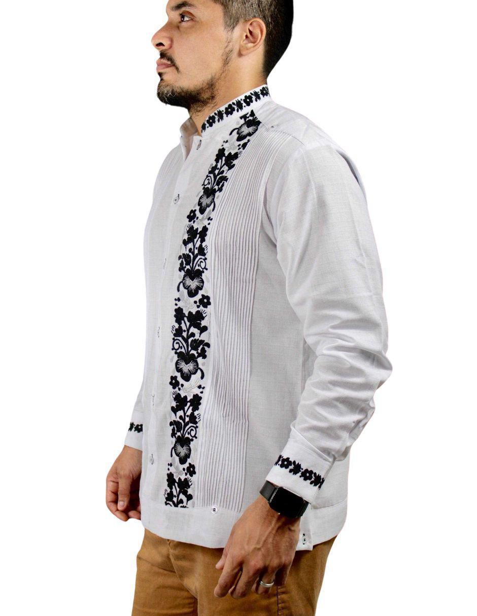 Guayabera manga larga para hombre 3