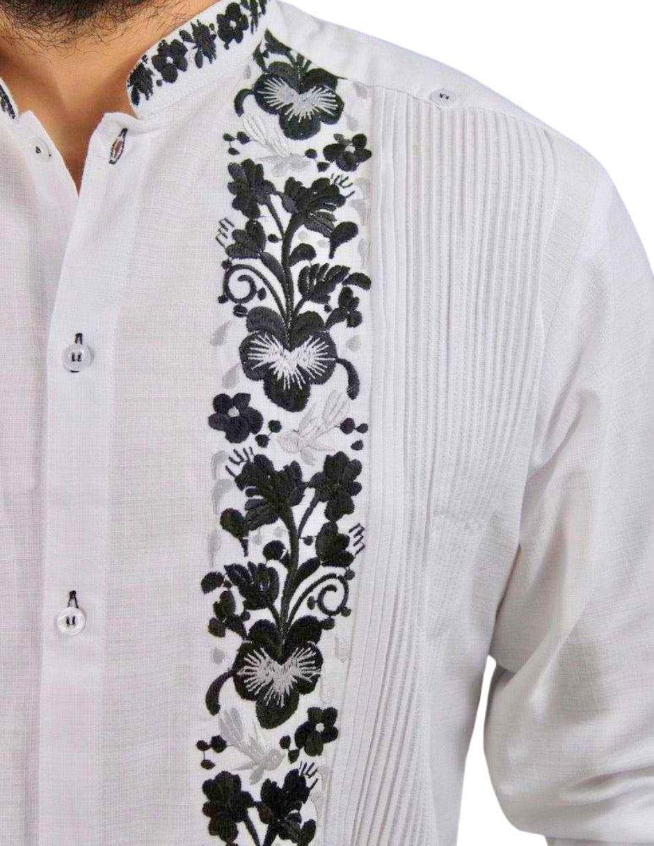 Guayabera manga larga para hombre 4