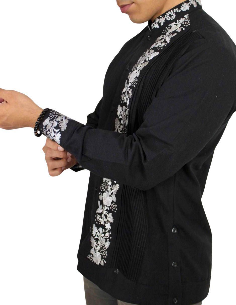 Guayabera manga larga para hombre 4