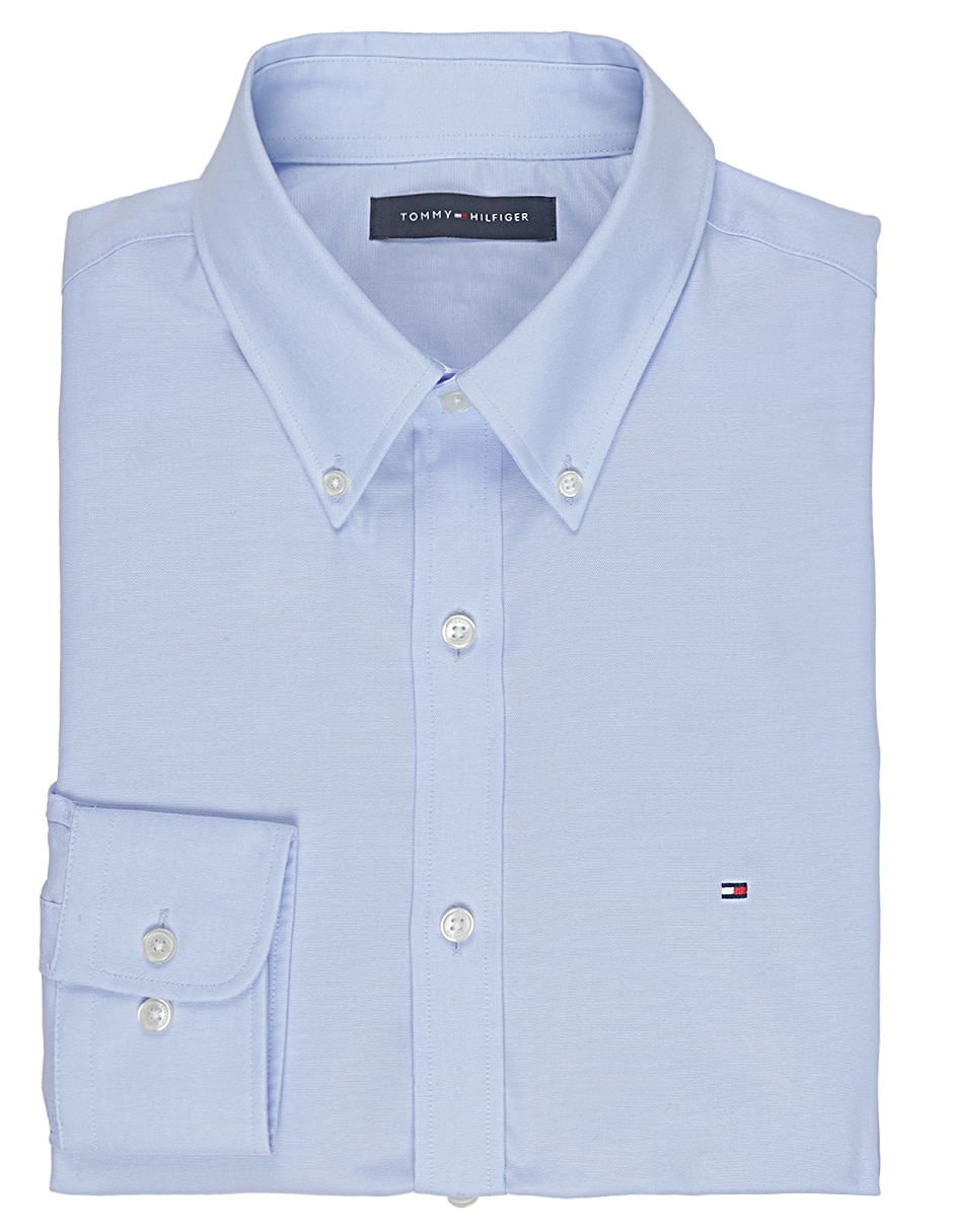 Camisa de vestir Hilfiger de algodón manga larga para hombre