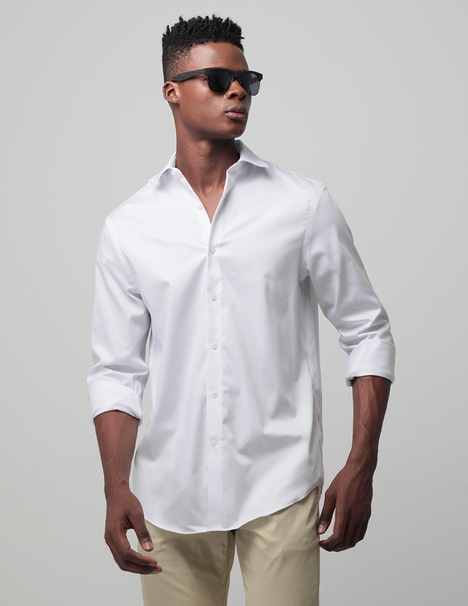Camisa de vestir Hilfiger de algodón manga larga para hombre