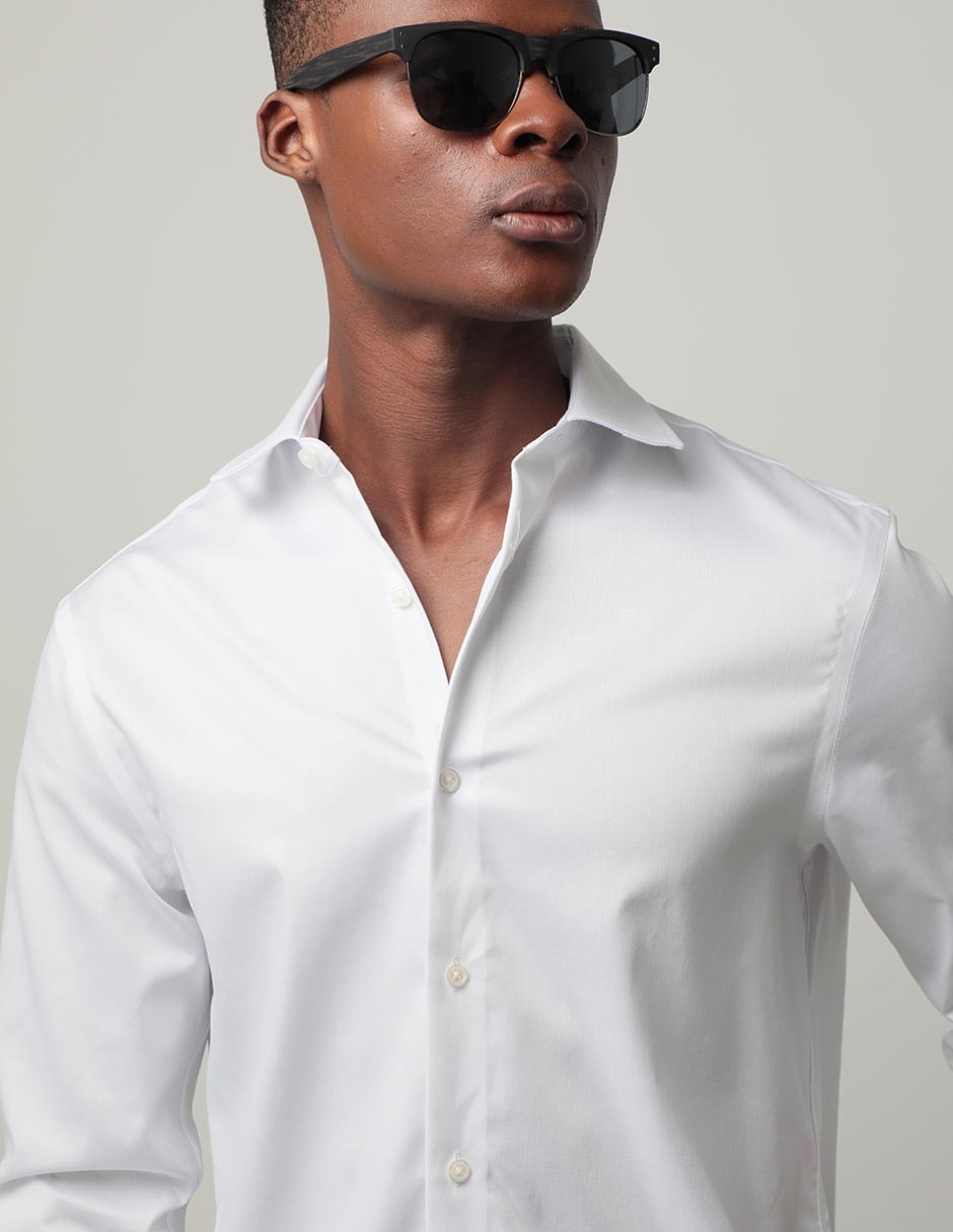 Camisa de vestir Hilfiger de algodón manga larga para hombre 4