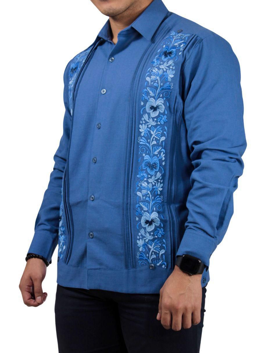 Guayabera manga larga para hombre 5