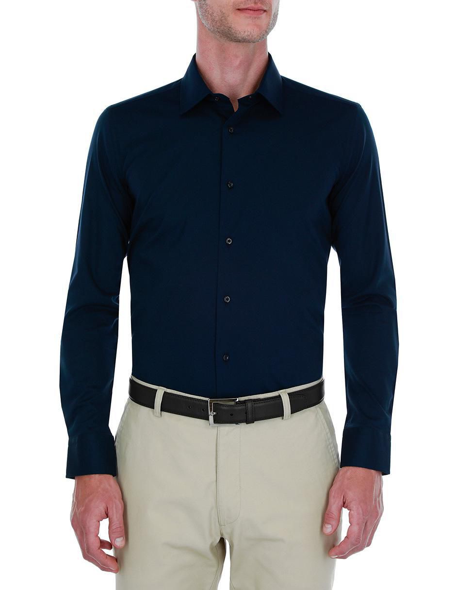 Camisa de vestir de algodón manga larga para hombre 1