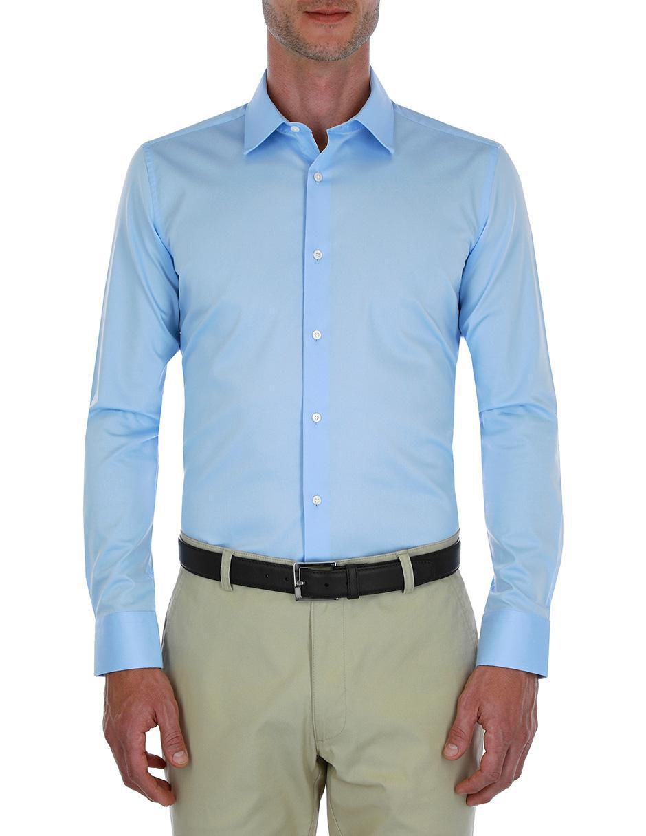 Camisa de vestir de algodón manga larga para hombre Camisa de vestir de algodón manga larga para hombre