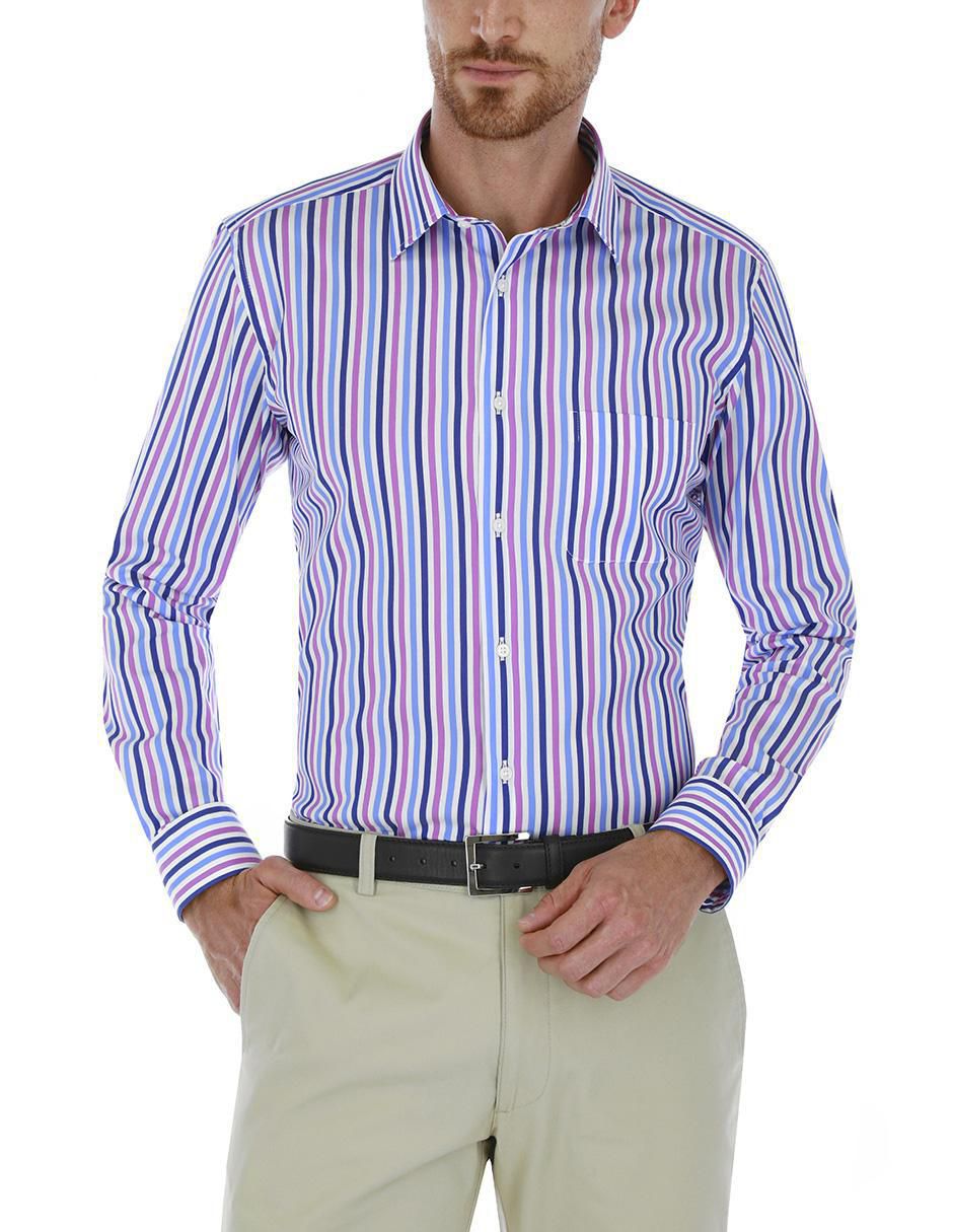 Camisa de vestir de algodón manga larga para hombre