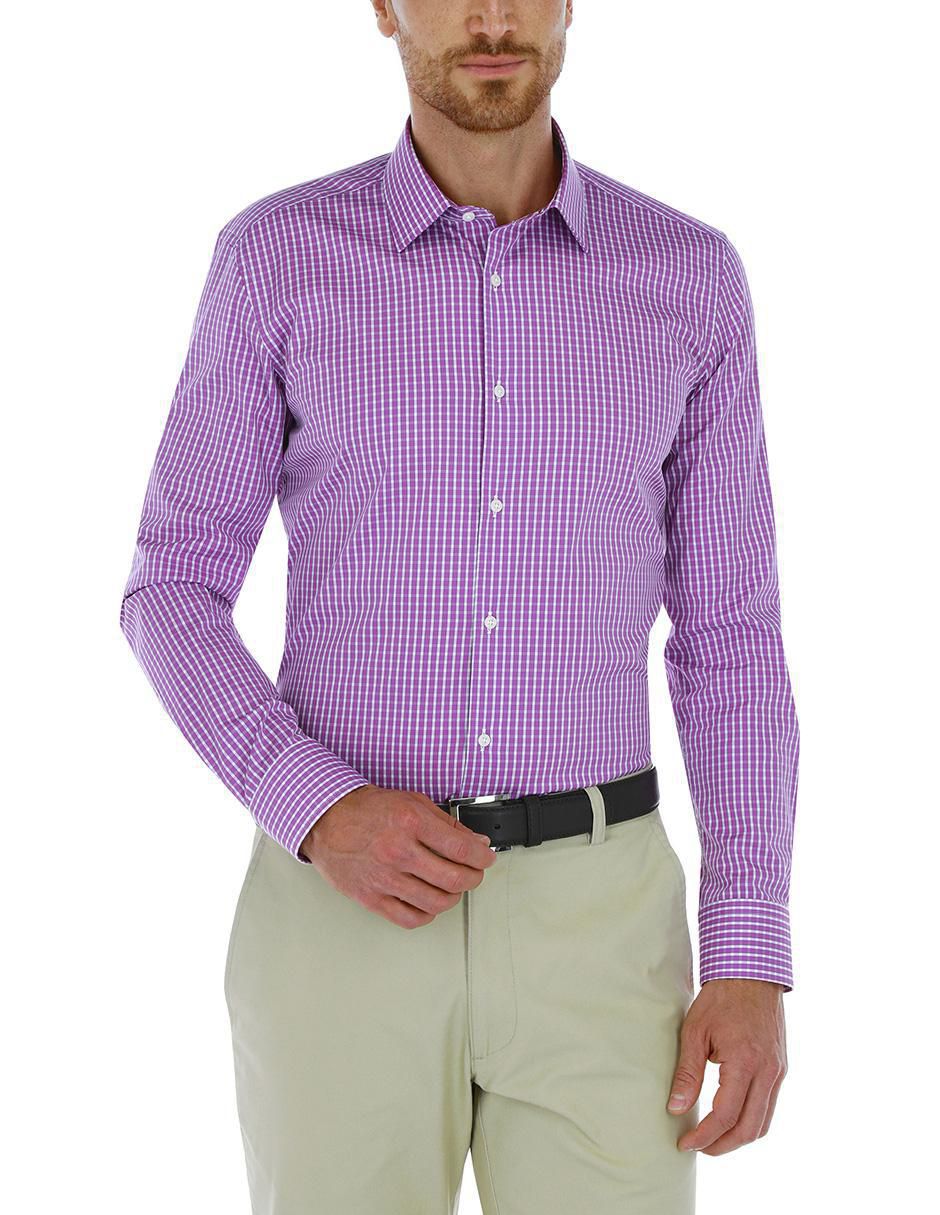Camisa formal de algodón manga larga para hombre 1