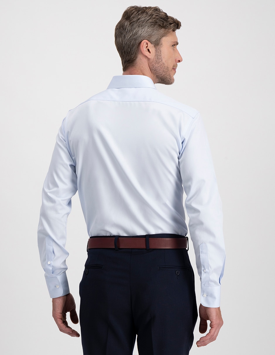Camisa formal de algodón manga larga para hombre
