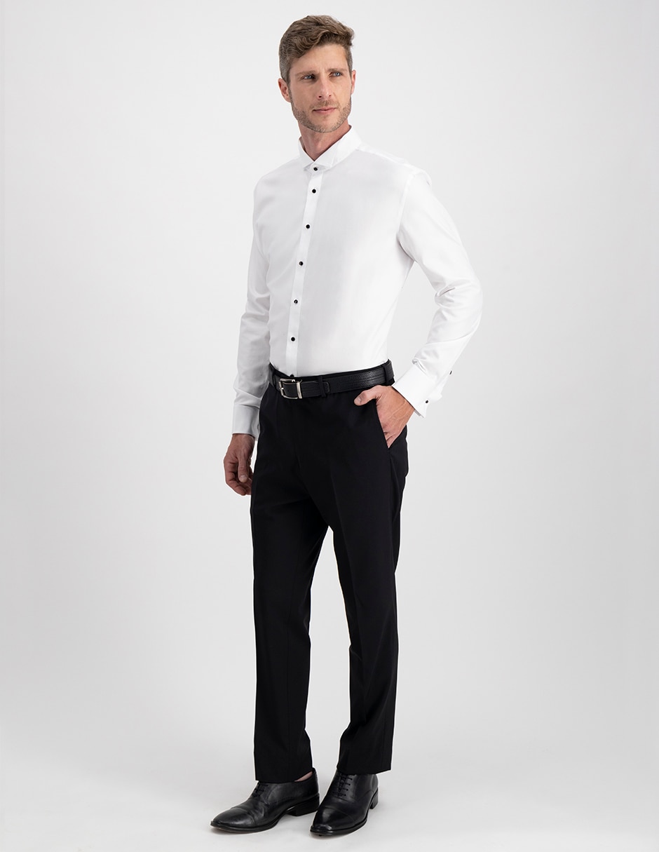 Camisa etiqueta de algodón manga larga para hombre