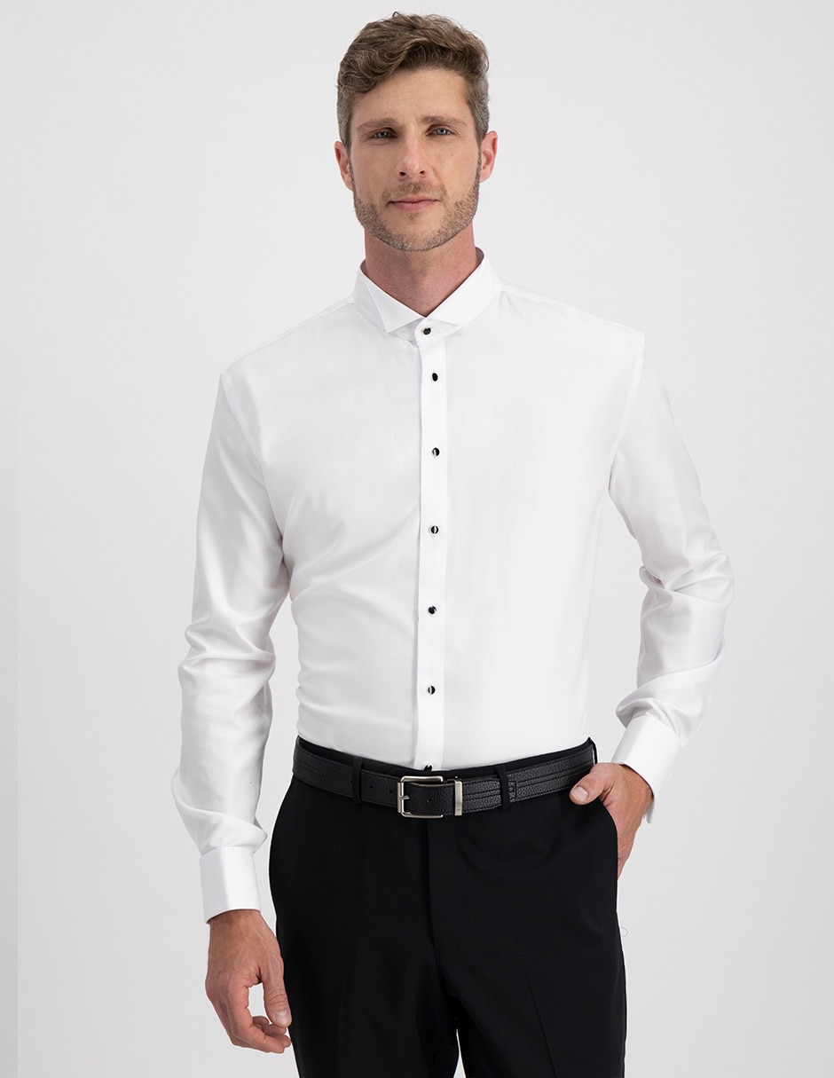 Camisa etiqueta de algodón manga larga para hombre 2